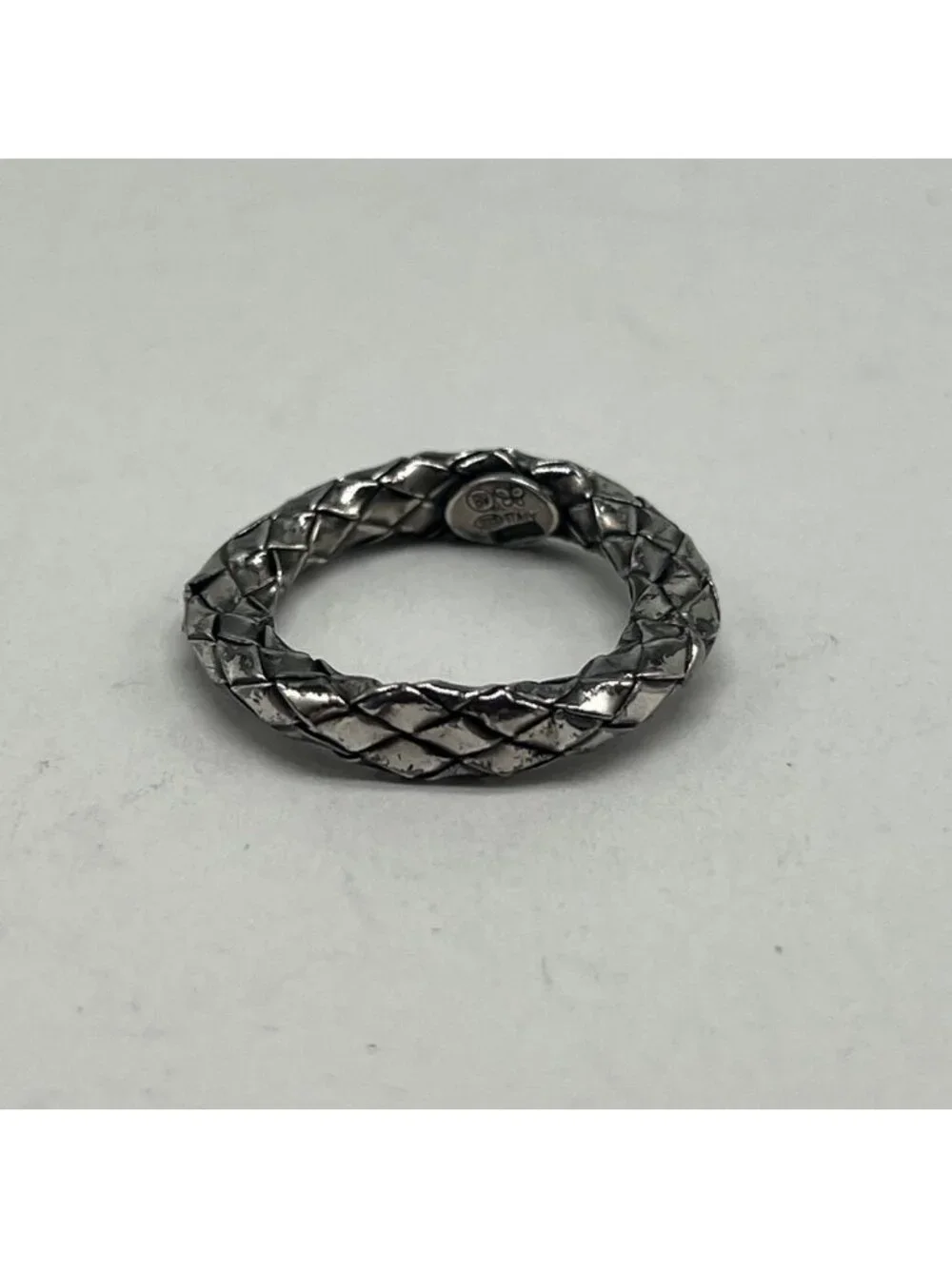 Bottega Veneta Intrecciato Ring Silver